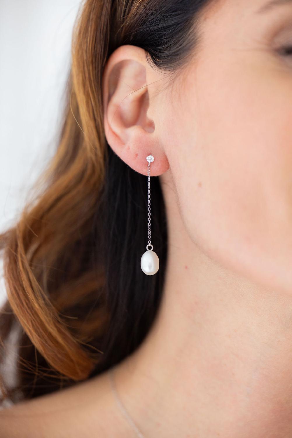 Ashley Earrings, Women, Silver