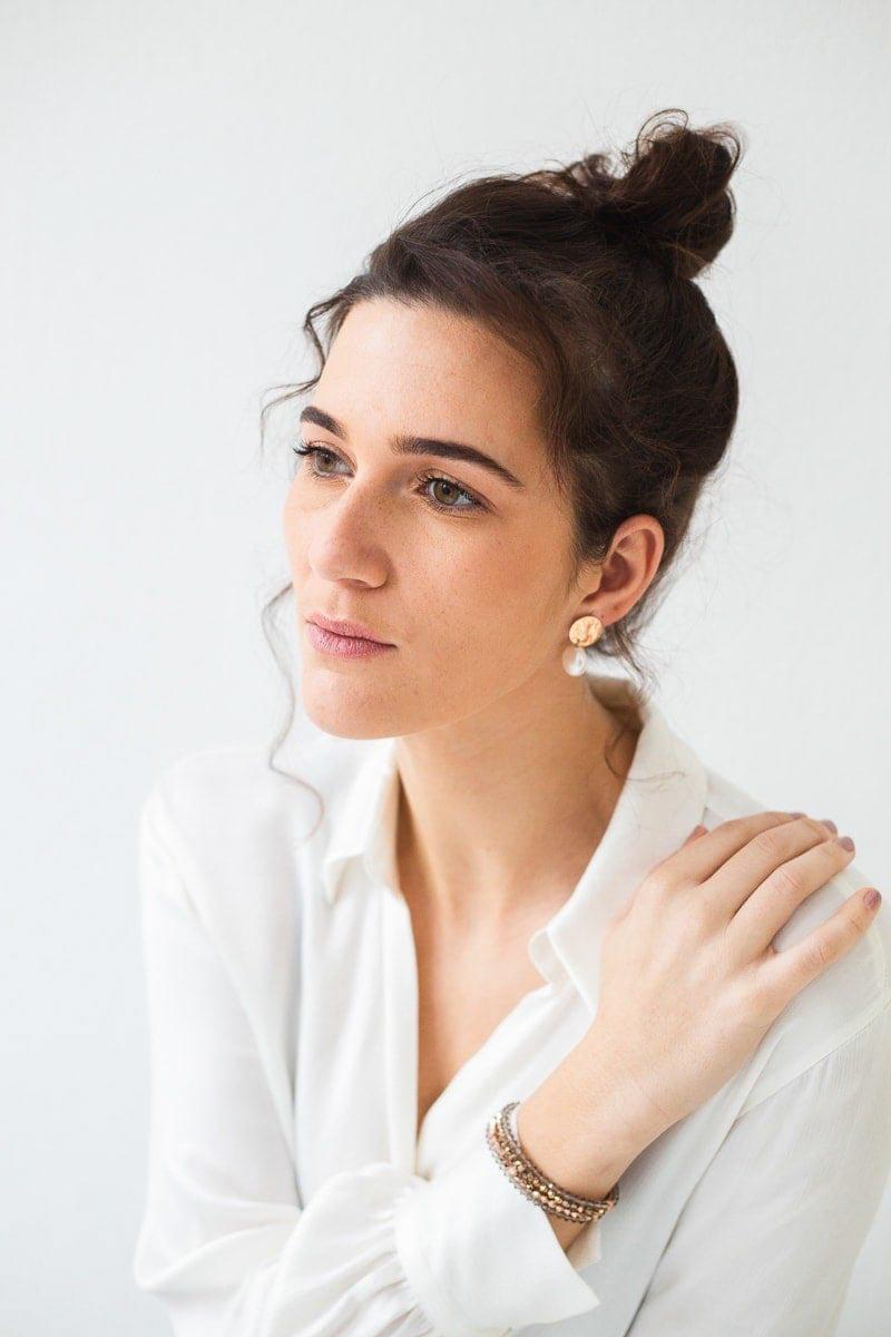 Olga Earrings, Women, Rose