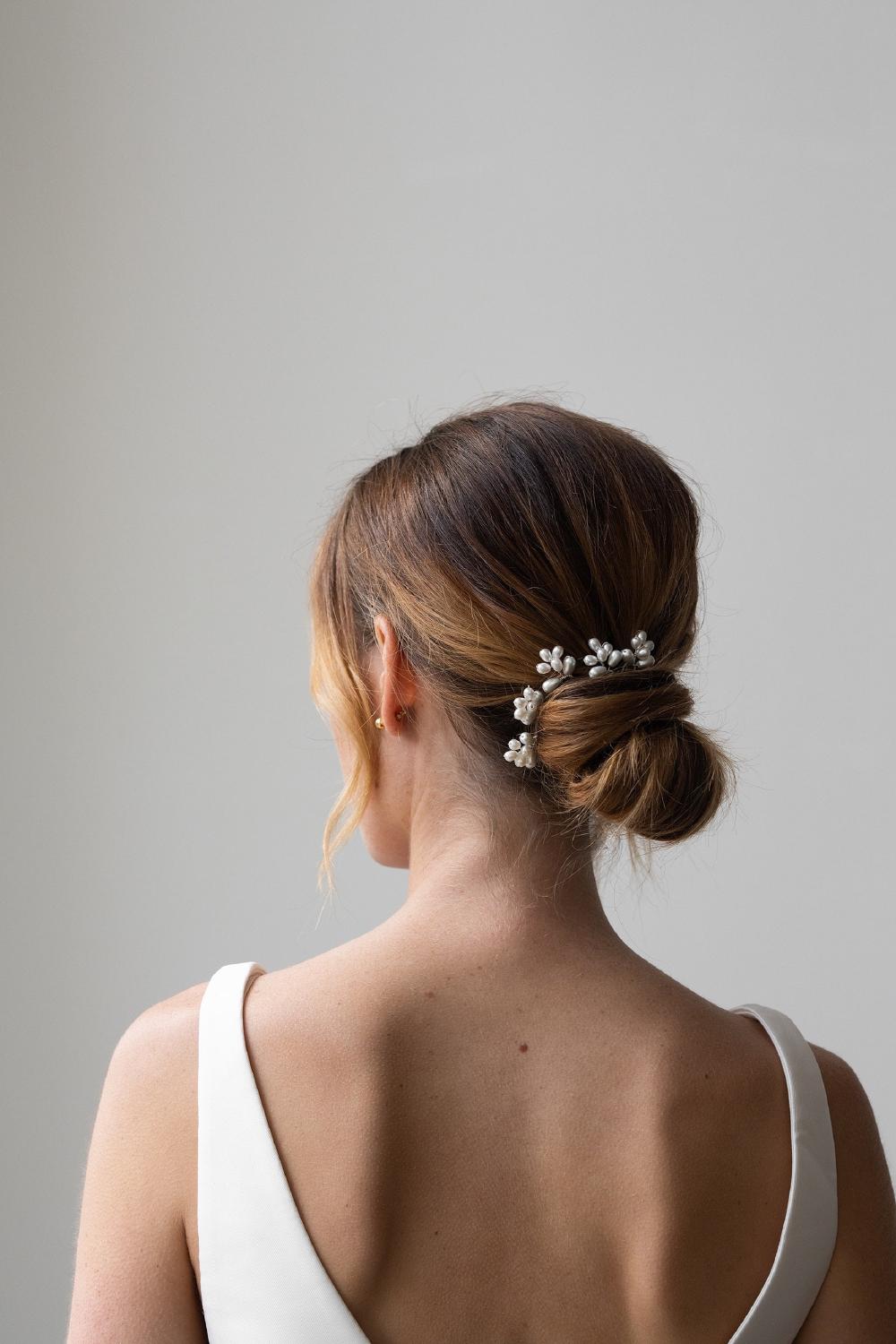 Perla Hair Pins, Women, Silver