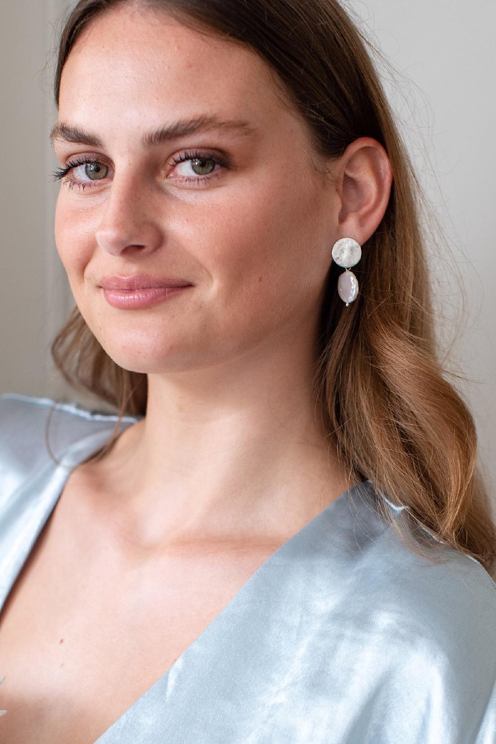 Olga Earrings, Women, Silver