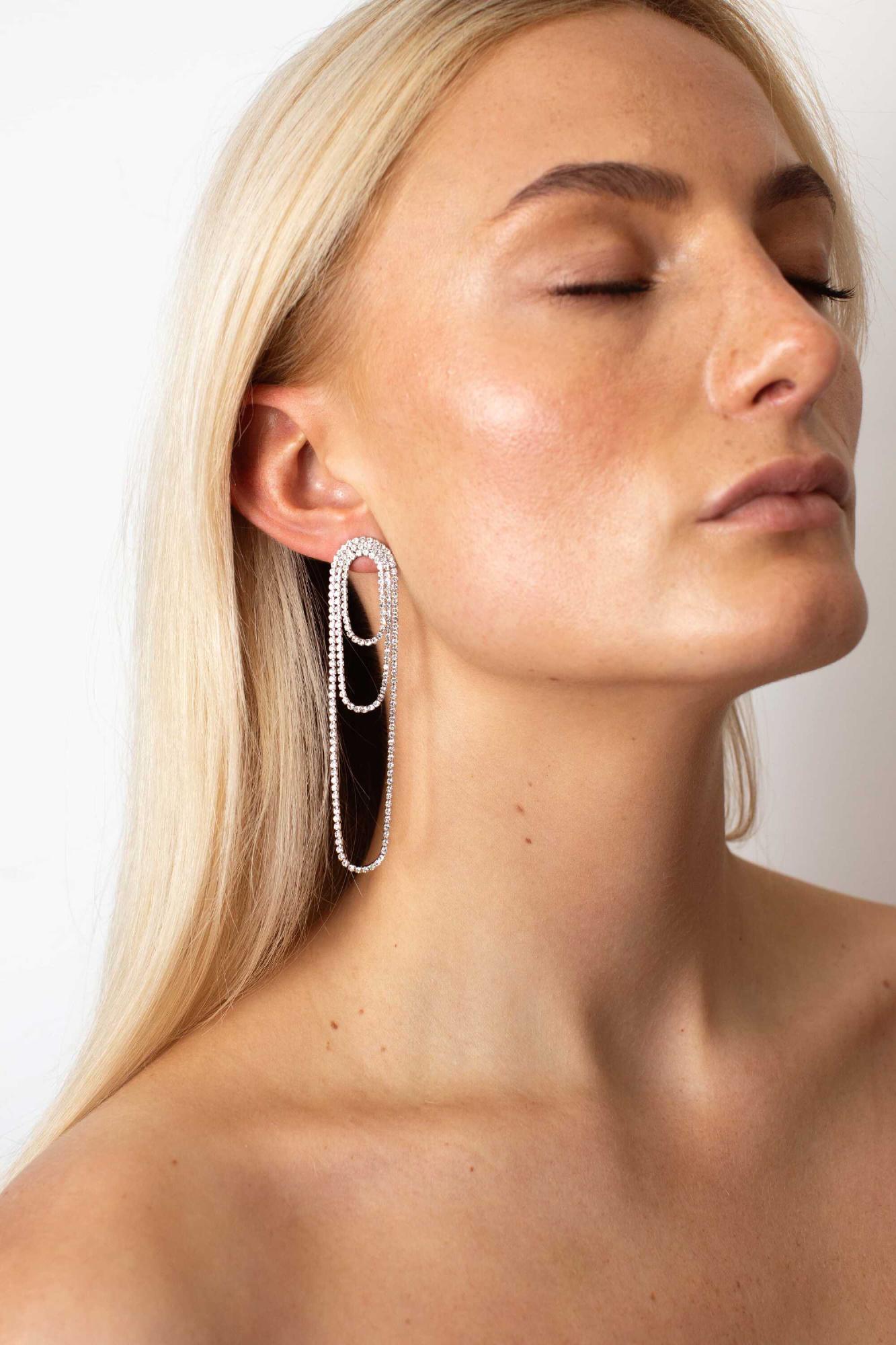Max Earrings, Women, Silver