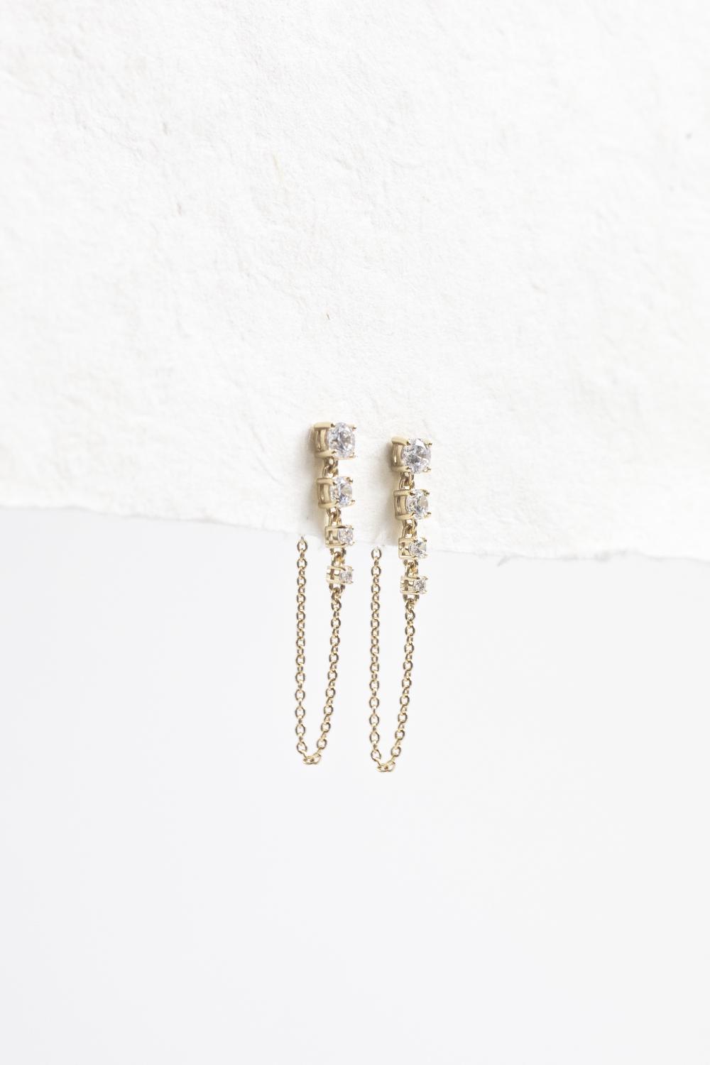 Puck Earrings, Women, Gold