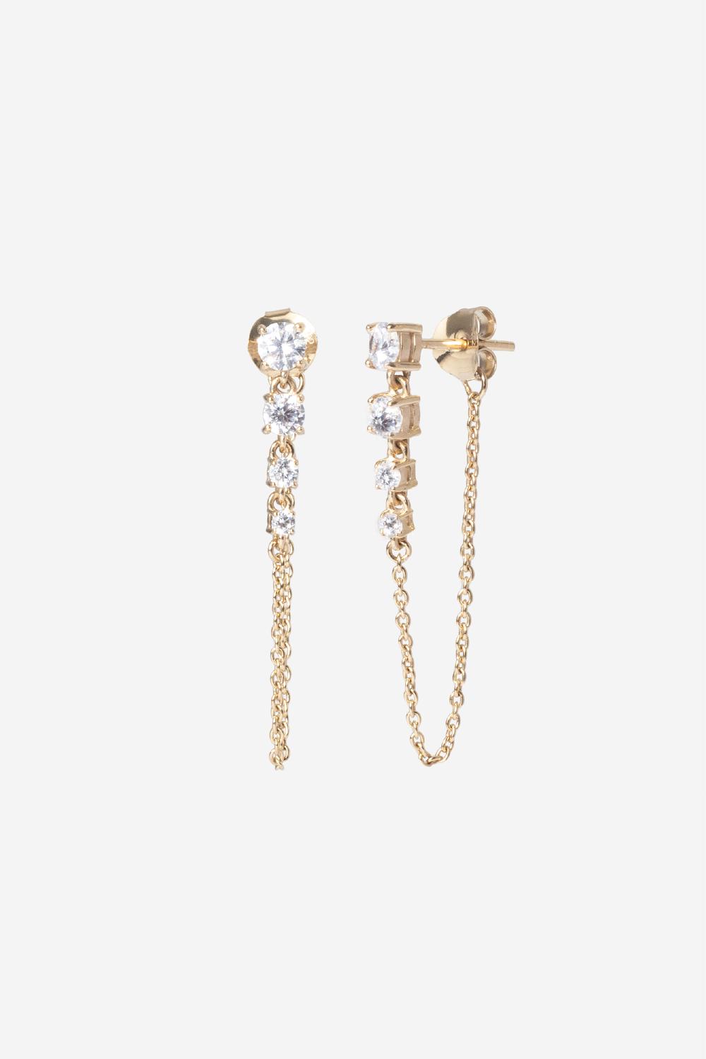 Puck Earrings, Women, Gold