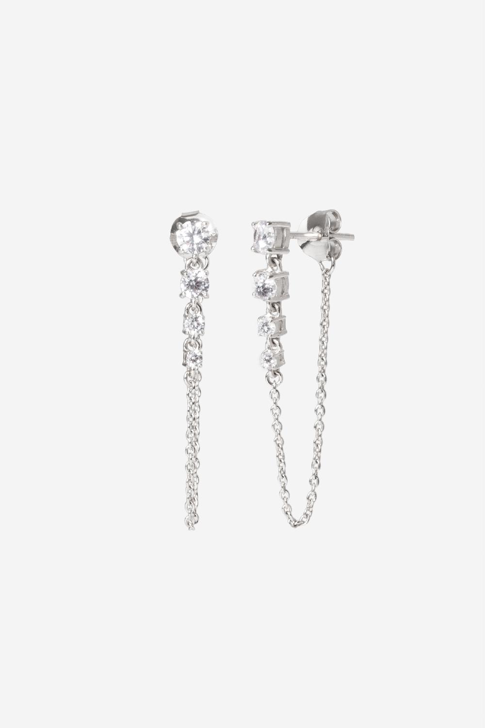 Puck Earrings, Women, Silver