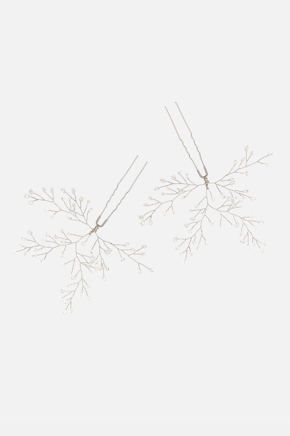 Georgie Hair Pins, Women, Silver